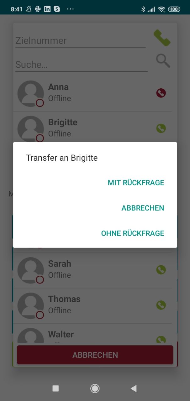 Transferstarten