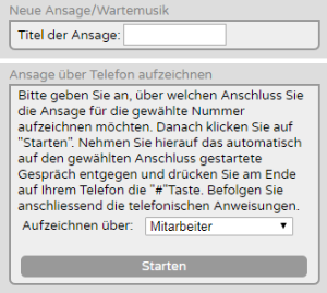 Ansage via Telefon